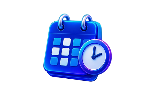 Calendar with clock