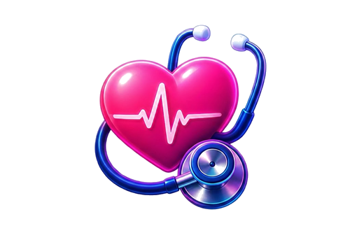 Heart with stethoscope