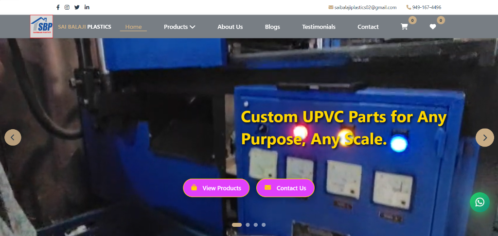 Sai Balaji Plastics website